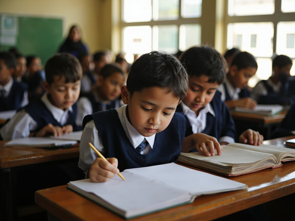 Students in Pakistani school